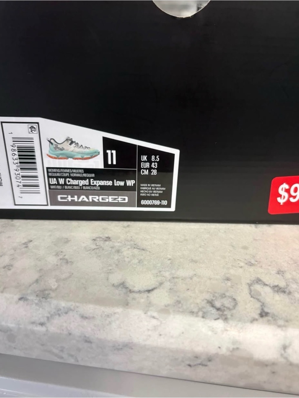 Under Armour Women's Mint Green & White Athletic Sneakers with Black Accents - Picture 5 of 6